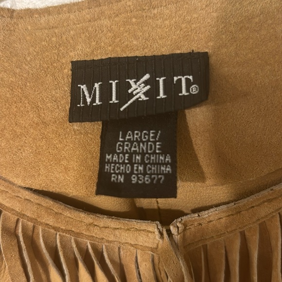 Mixit Fringe Suede/Leather Fringe Jacket size Large 😘 - Picture 5 of 12